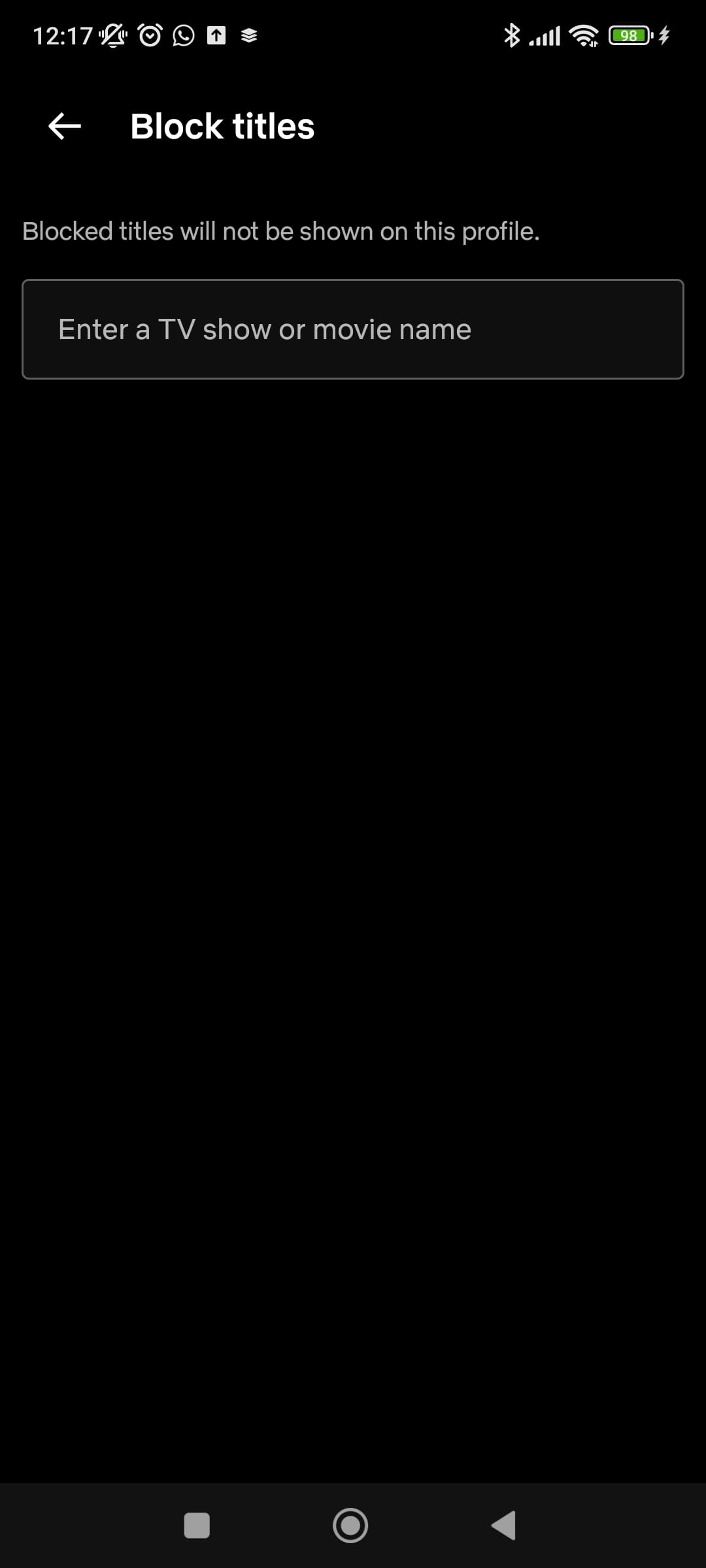 Netflix Block titles page