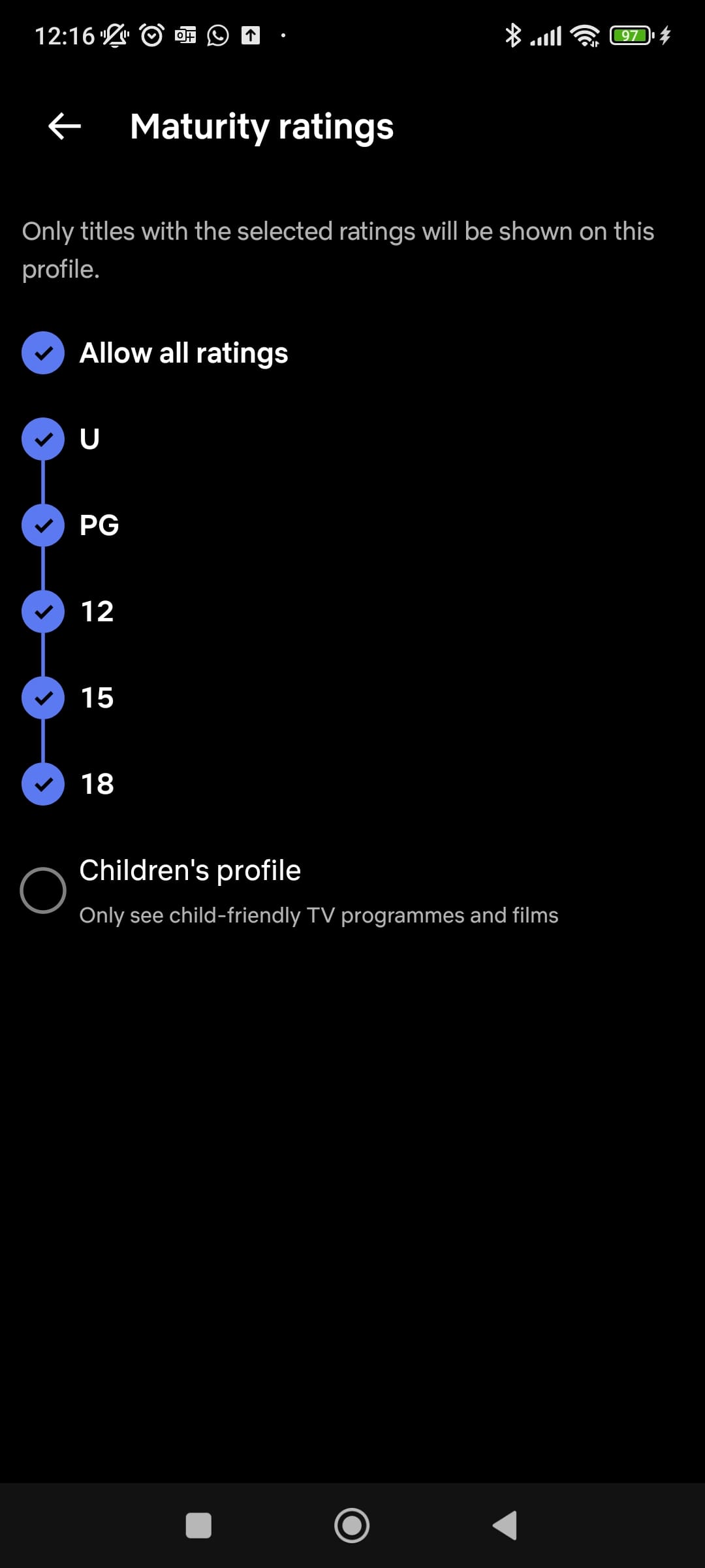 Netflix Maturity Settings