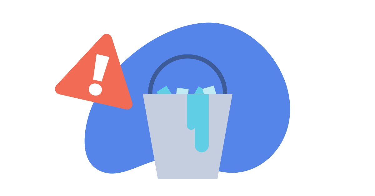 bucket challenge icon and warning triangle icon