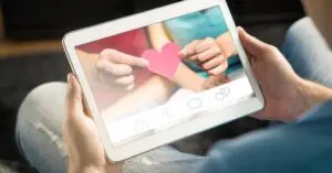 A tablet showing a heart