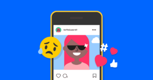 design de um telefone nas redes sociais com emojis de reação