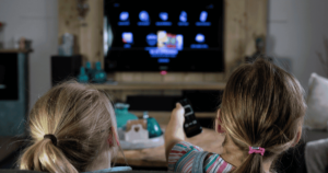 children watching tv