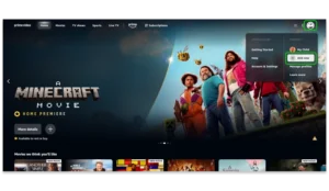 Screenshot of Amazon Prime Video home screen with +Add New highlighted in the profile menu.