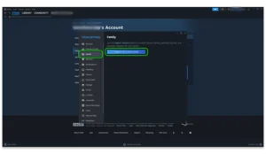 Screenshot of Settings menu in Steam with Family highlighted.