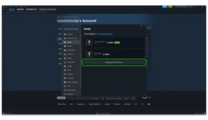 Screenshot of Steam Family with 'Manage your Steam Family highlighted'.
