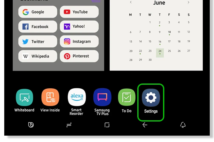 Samsung-семейный-хаб-настройки-экран