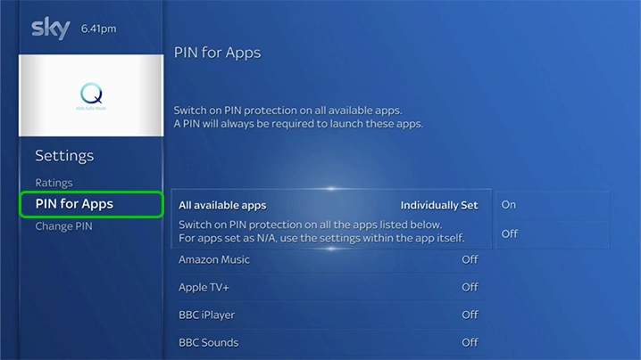 Sky Q apps and videos