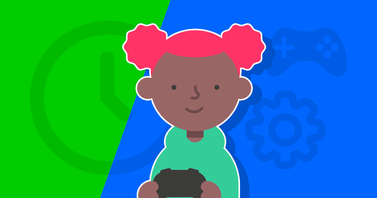 Afbeelding van een meisje met een gamecontroller in haar hand