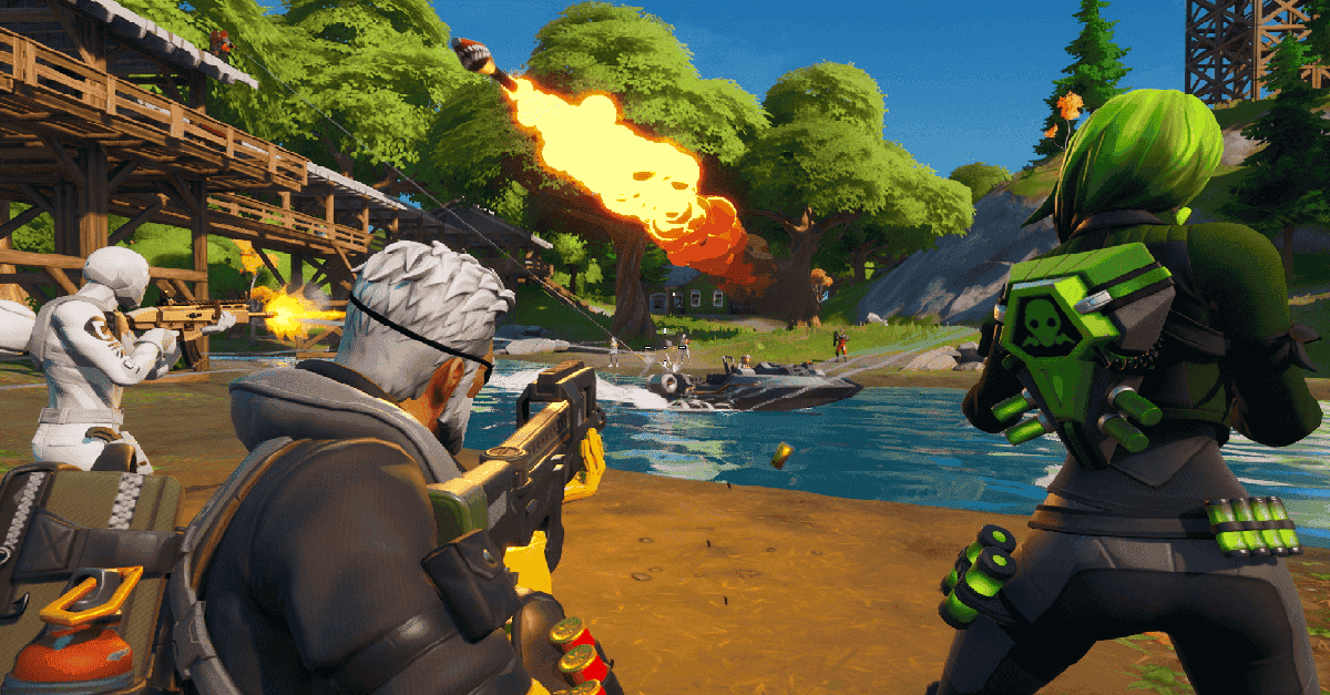 एक दूसरे पर शूटिंग खेल Fortnite के चरित्र