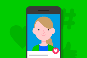 Girl on the phone icon smiling