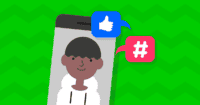 फोन स्क्रीन पर लड़के की छवि