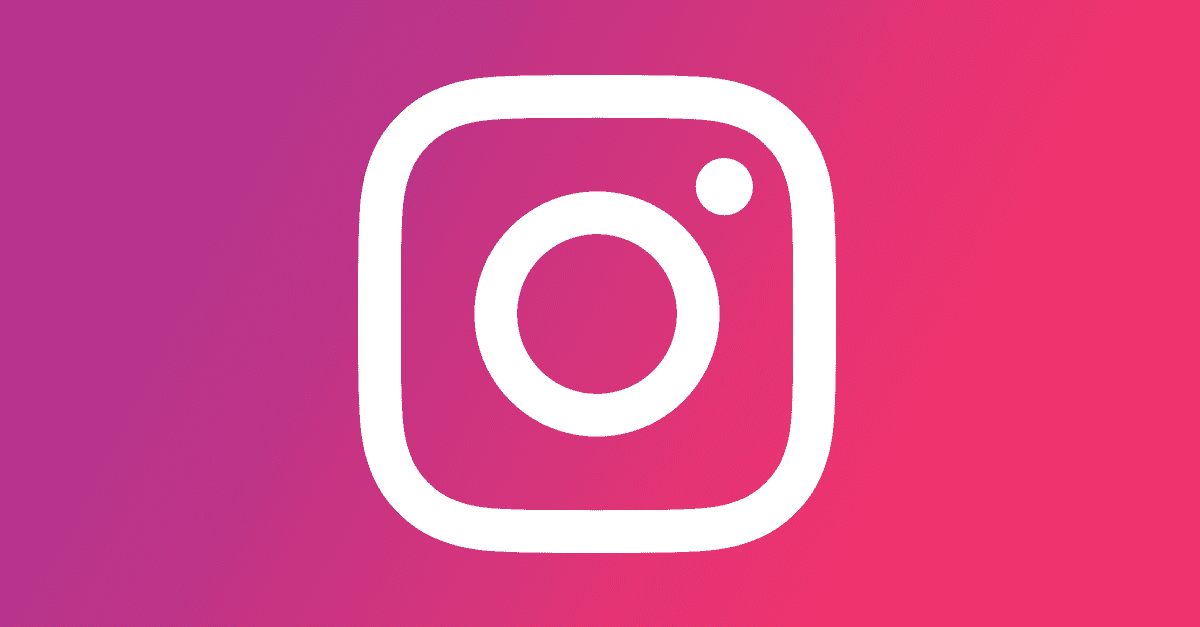 Białe logo instagram na kolorowym tle