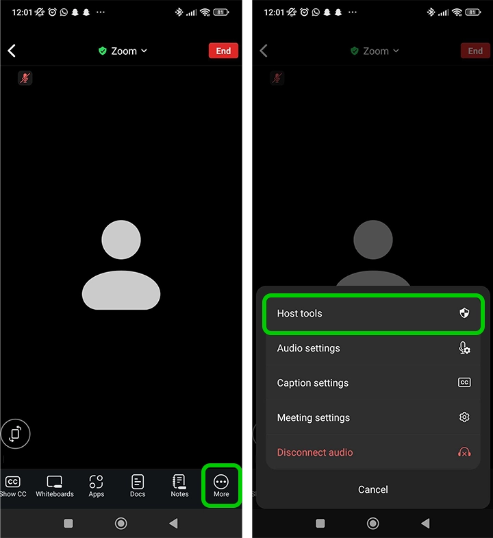 Zoom PC host settings