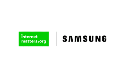 Imagen de Internet Matters y el logotipo de Samsung