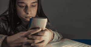 Girl holding a smartphone