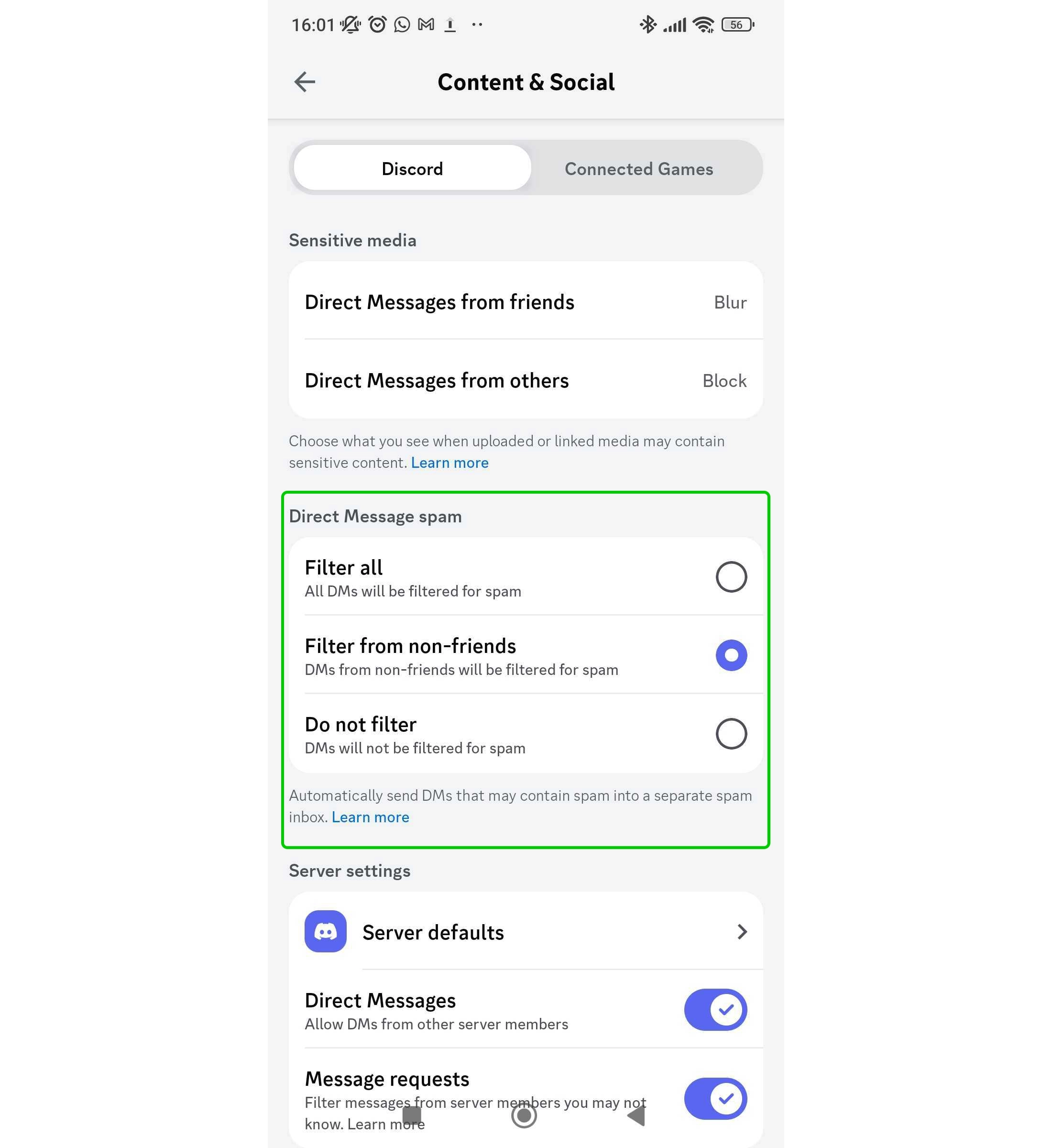 Discord direct message spam