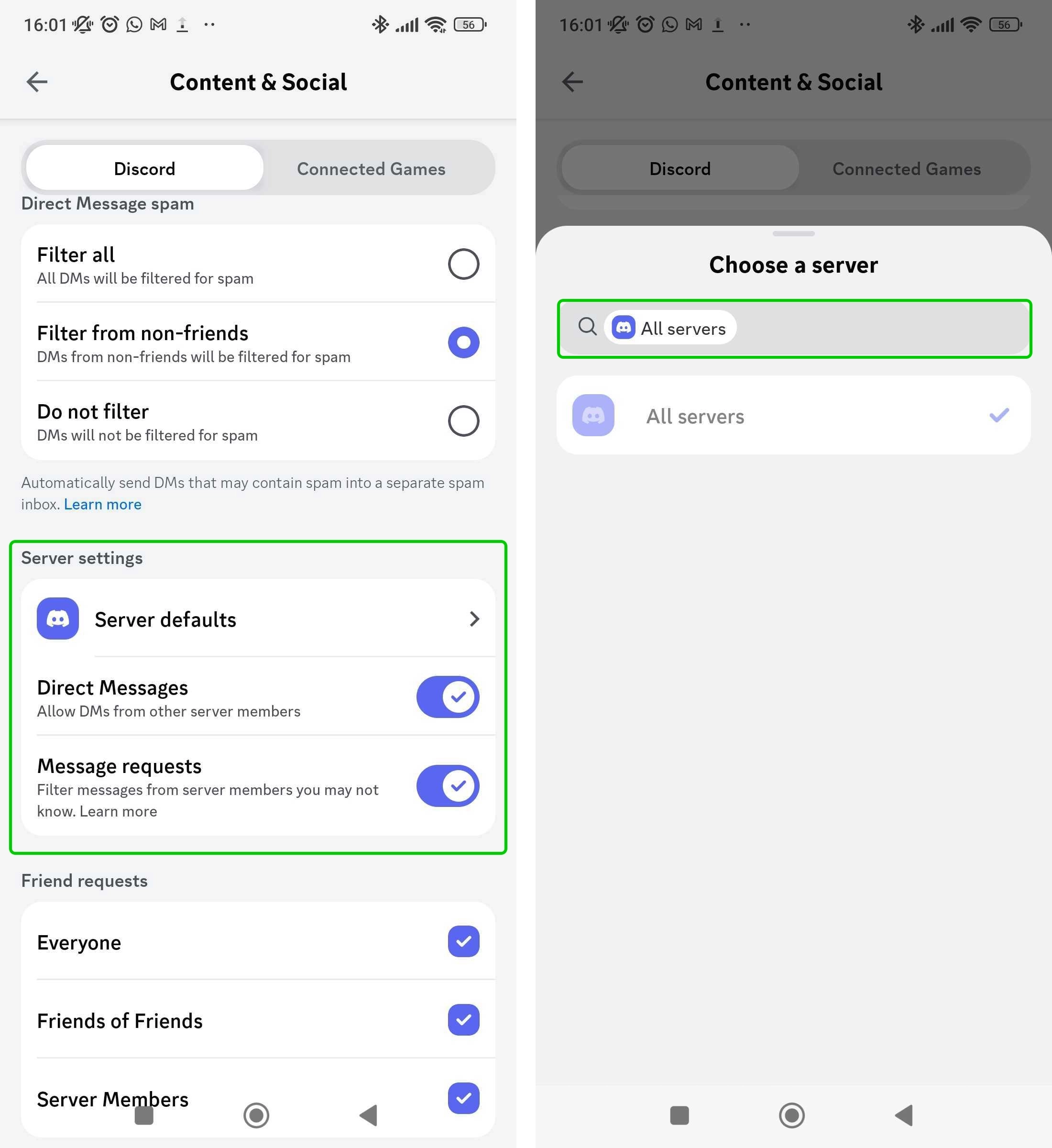 Discord server settings