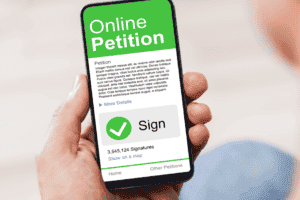 Online petition on phone