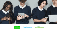 Young people on devices