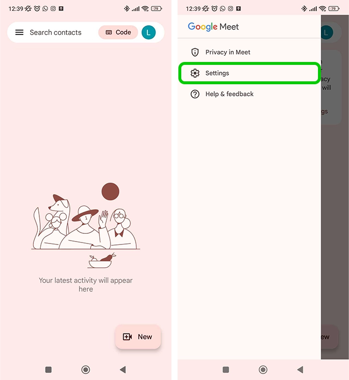 Google Meet PC Settings