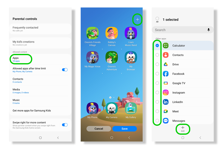 Samsung-Kinder-fügen-mehr-Apps-Internet-Angelegenheiten hinzu