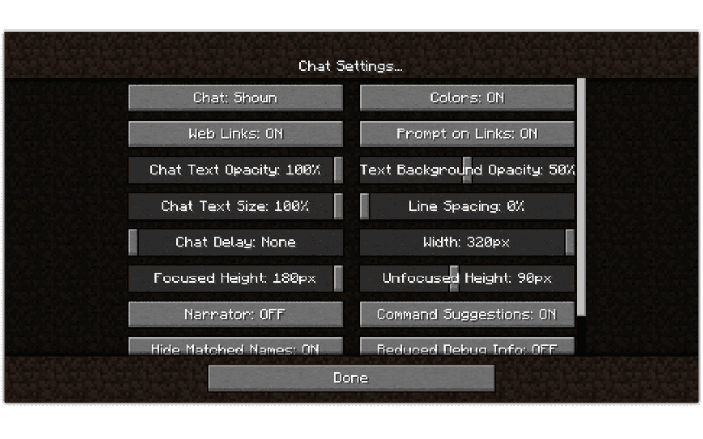 minecraft-chat-settings
