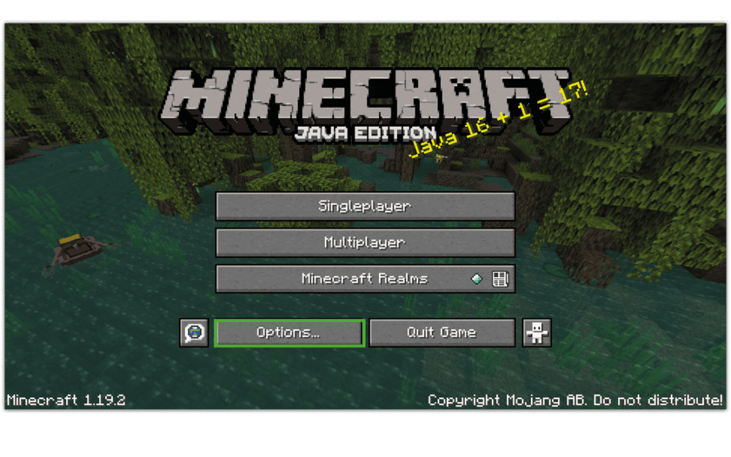 schermata principale di minecraft