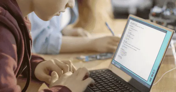 A child on a laptop
