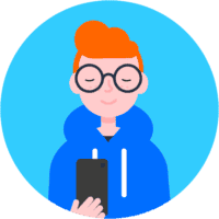 Ícone adolescente segurando um telefone