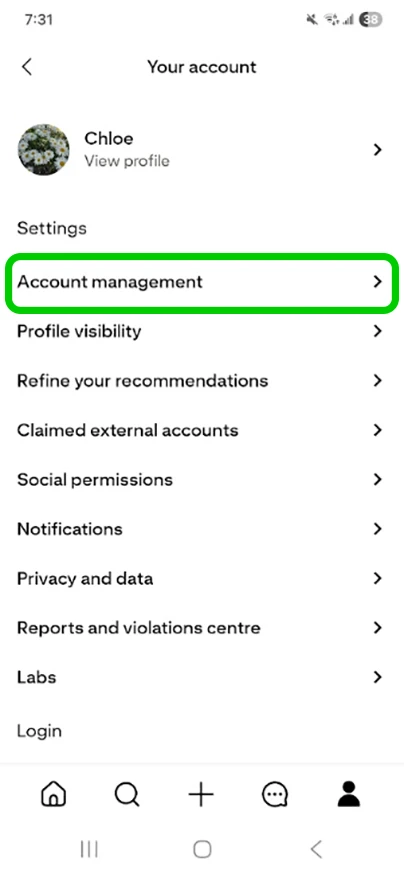 Pinterest account settings 1