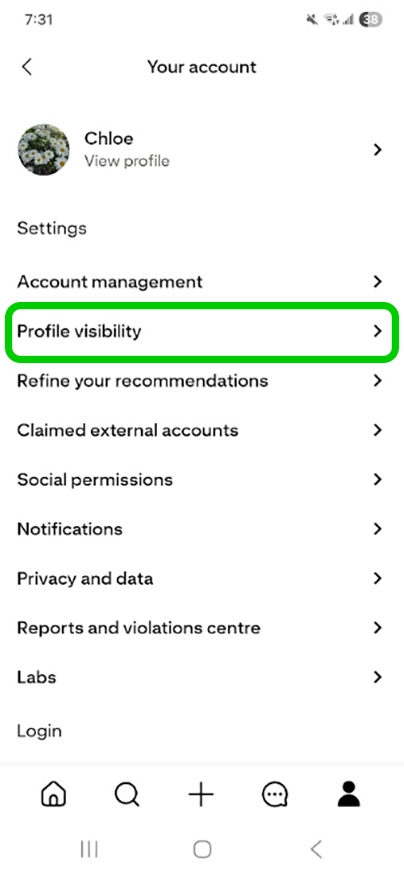 Pinterest account settings