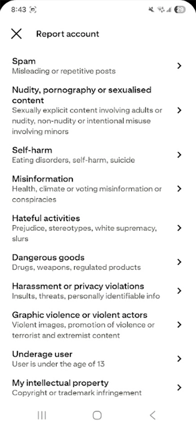 Pinterest block or report user 3