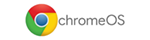 Logo di Google Chrome OS su sfondo bianco.