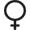 Immagine dell'icona del simbolo di genere femminile.