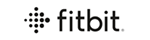 Logo Fitbit ar gefndir gwyn.