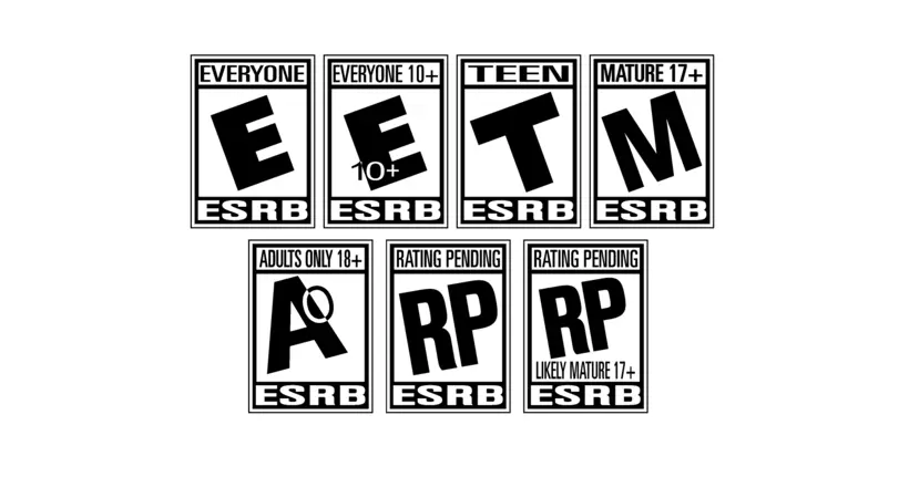 ESRB-beoordelingen voor videogames.