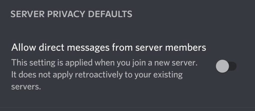Discord server privacy defaults