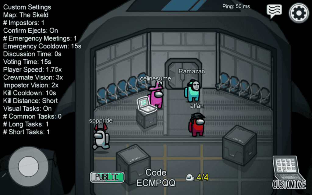 Example of Among Us game