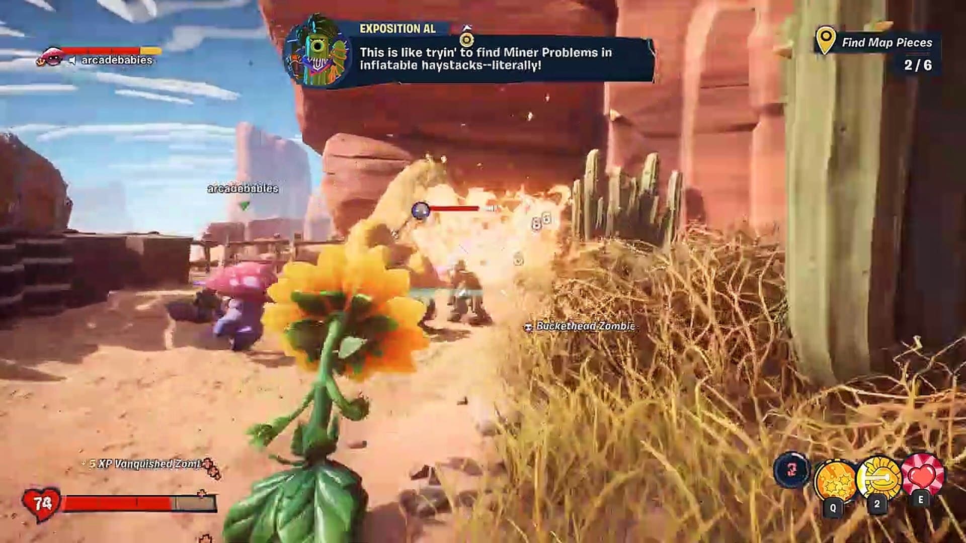 Screenshot from Plants vs Zombies game, which you can play as a family