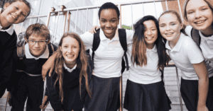 A group of girls at school