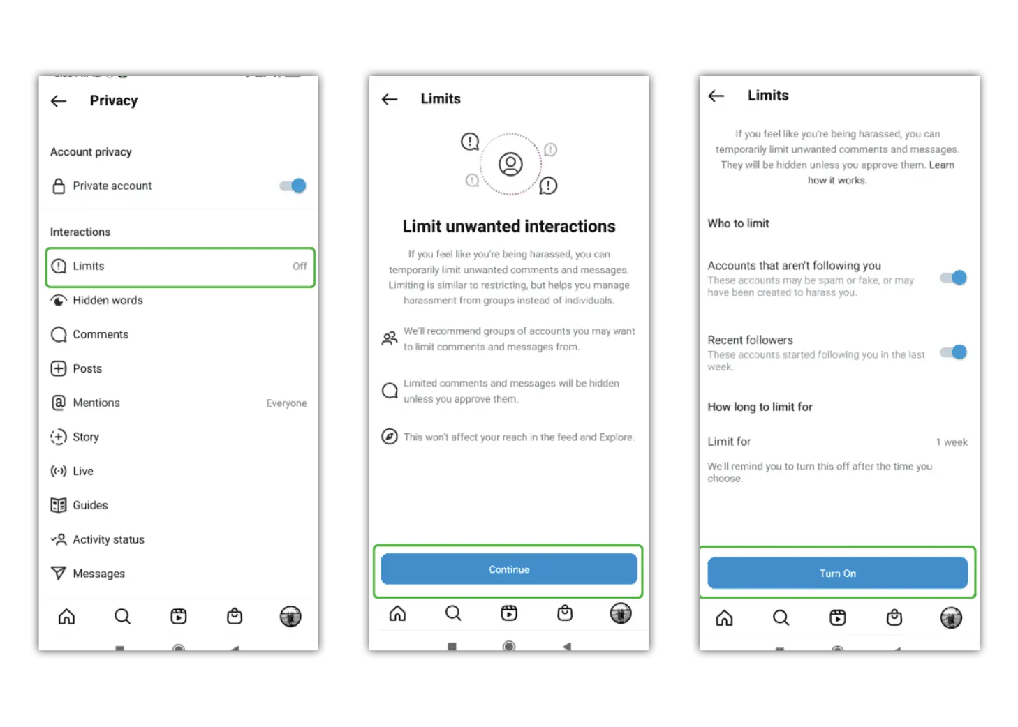 How to limit users on Instagram