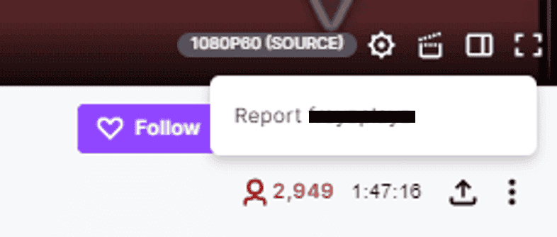 Screenshot of Twitch website settings