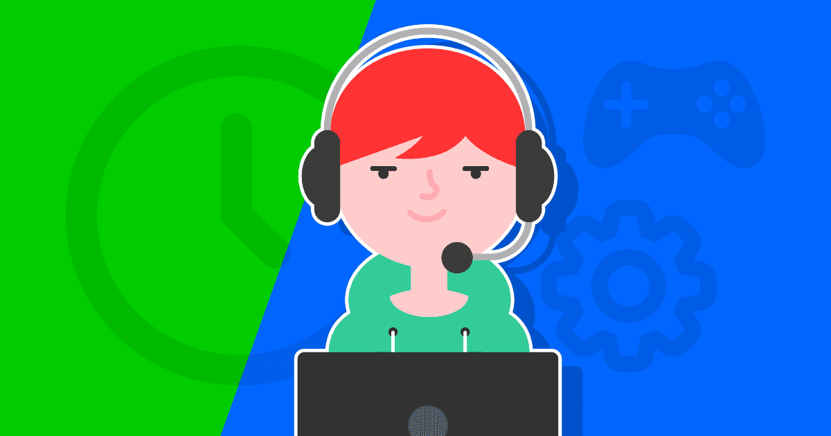 A child gaming with a headset