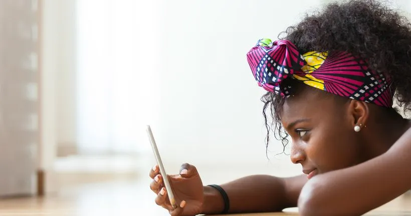 A child on her phone