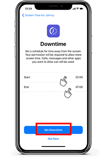 iphone downtime settings