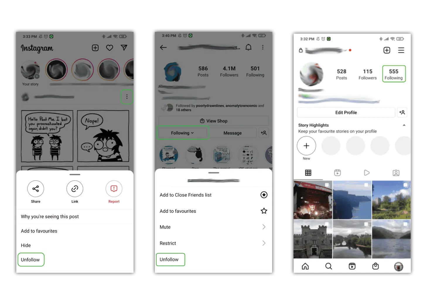 how to unfollow someone on instagram