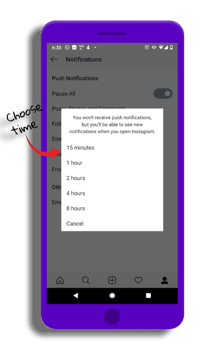 Instagram push notifications