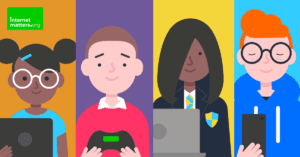 Images of children with devices at different ages.