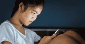 Girl looking at her phone
