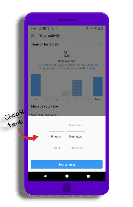 Instagram set reminder